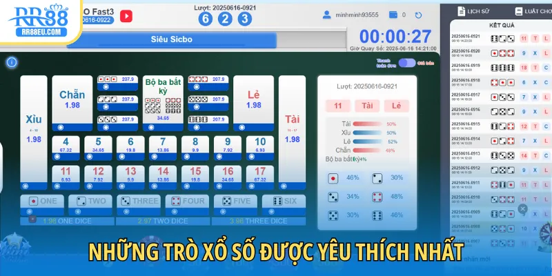 Những trò xổ số được yêu thích nhất